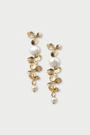 Boucles d'oreilles longues Rachel fleurs - Or