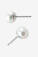 Puces d'oreilles Michelle grandes perles - Argent