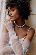 Mitaines Joan longues - Tulle doublé