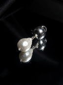 Boucles d'oreilles Ingrid perles baroques - Argent