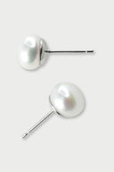 Puces d'oreilles Michelle grandes perles - Argent