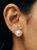 Puces d'oreilles Michelle grandes perles - Argent
